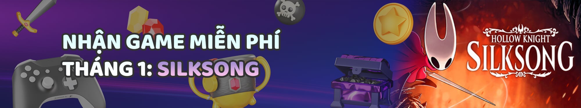 Banner Tài khoản Steam miễn phí tháng 1 năm 2026