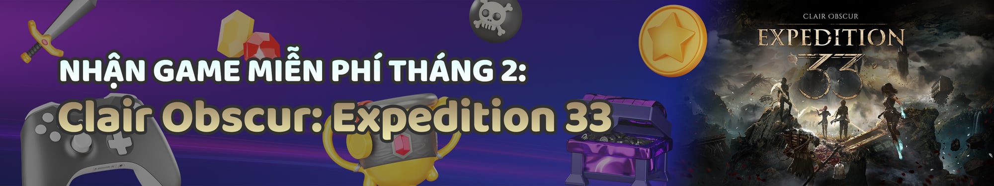 Banner Tài khoản Steam miễn phí tháng 2 năm 2026